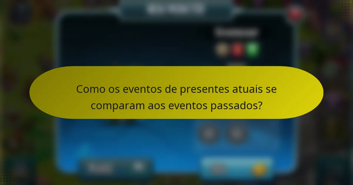 Como os eventos de presentes atuais se comparam aos eventos passados?