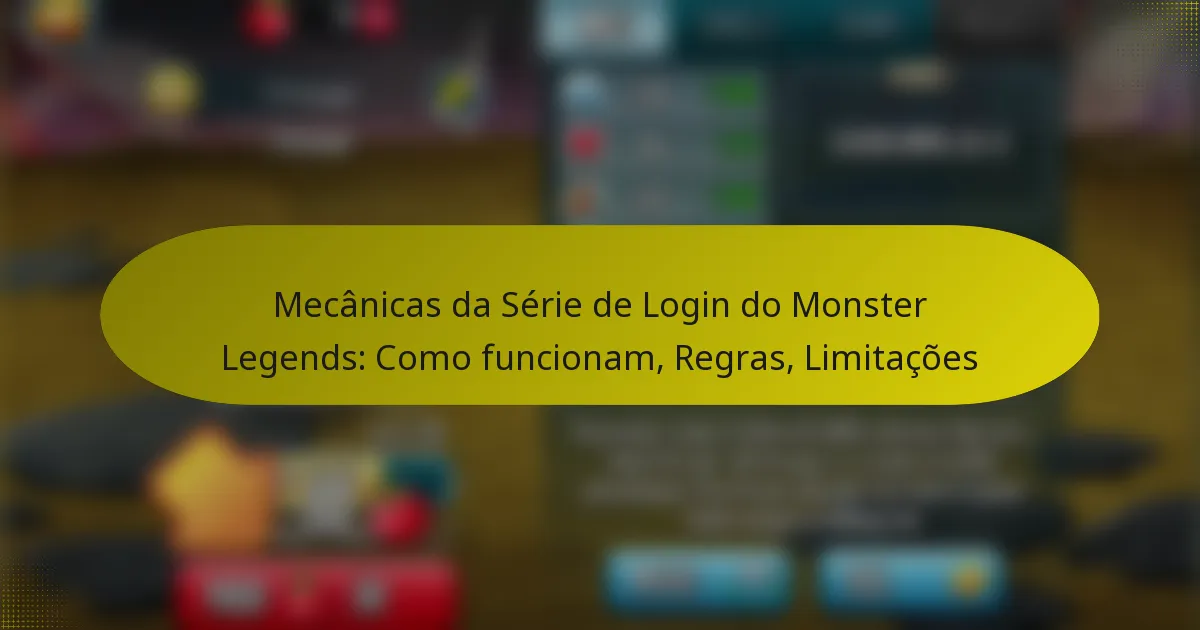 Mecânicas da Série de Login do Monster Legends: Como funcionam, Regras, Limitações