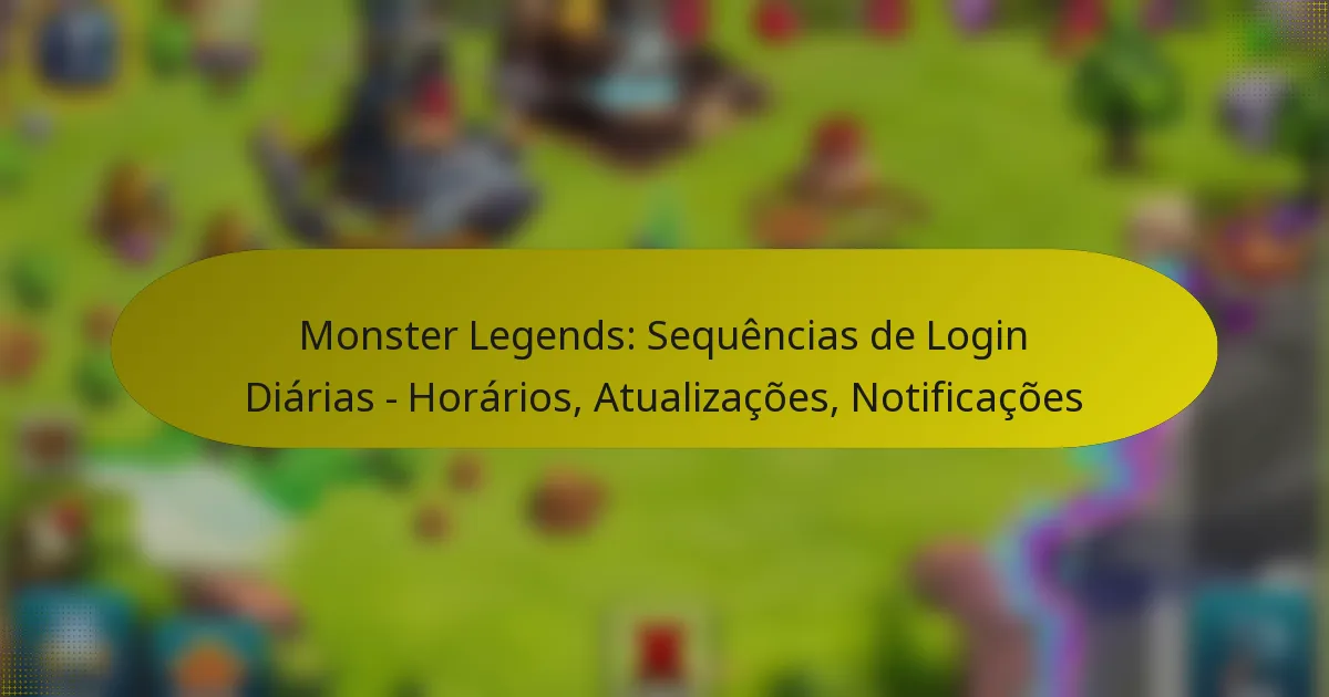 Monster Legends: Sequências de Login Diárias – Horários, Atualizações, Notificações