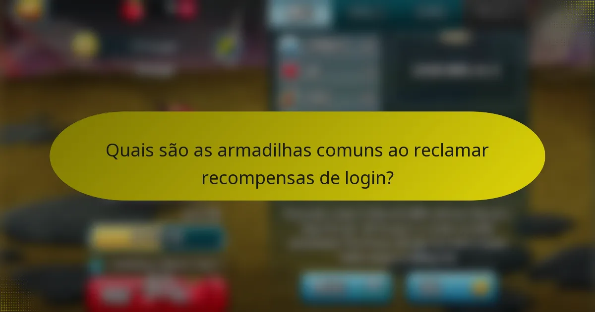 Quais são as armadilhas comuns ao reclamar recompensas de login?