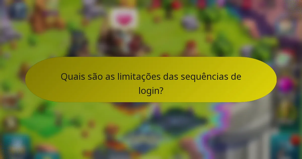 Quais são as limitações das sequências de login?